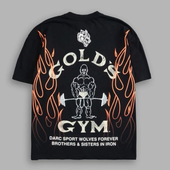 Darc Sport x Gold's Gym Crossover L Oversized Blk Tee - Picture 7 of 9